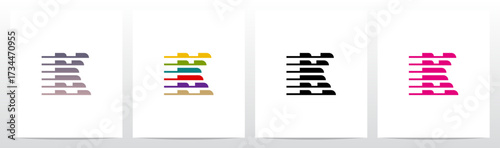Horizontal Lines Window Blinds Letter Initial Logo Design K