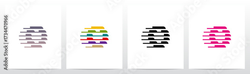 Horizontal Lines Window Blinds Letter Initial Logo Design O