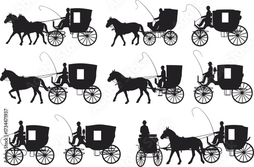 carriage, horse, transport, vintage, retro, travel, coach, wagon, silhouette, driver, reins, wheels, cart, journey, tradition, history, rural, classic, heritage, vehicle