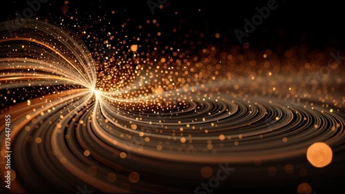 Wallpaper Mural Golden Abstract Energy: A mesmerizing display of golden light, swirling outwards from a central point. capturing cosmic essence and energy. Torontodigital.ca