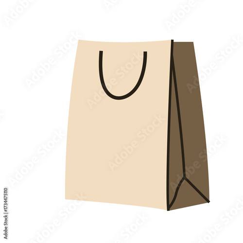 Brown kraft paper shopping bag for marketing and commerce designs