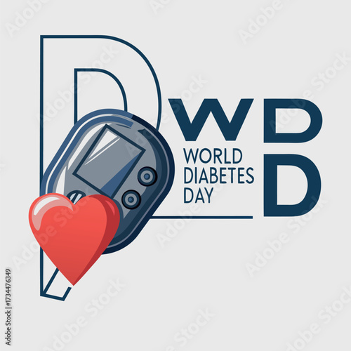Diabetes Awareness Graphic Featuring Glucose Testing Device