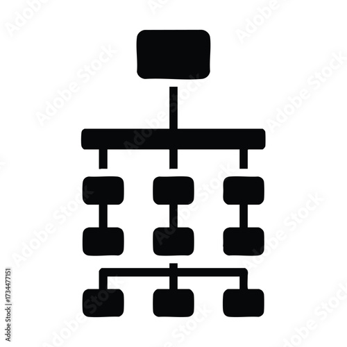 Hierarchical organizational chart with interconnected nodes illustrating structure and relationships within a system
