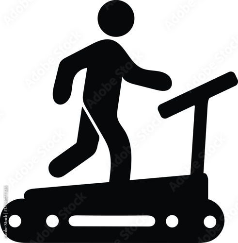 person running on a treadmill vector icon