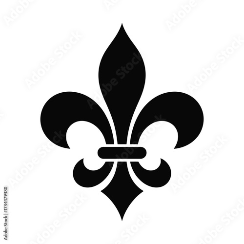 Classic black fleur de lis symbol silhouette