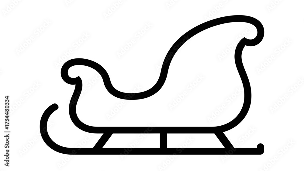 Obraz premium Sleigh Illustration On White Background