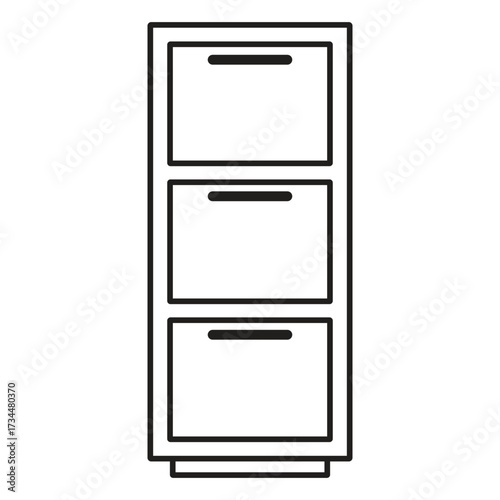 Cabinet icon vector, outline style cabinet icon vector in trendy flat style illustration isolated on white background.