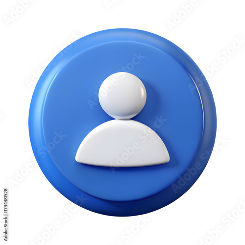 Simple 3d icon representing a user profile or person