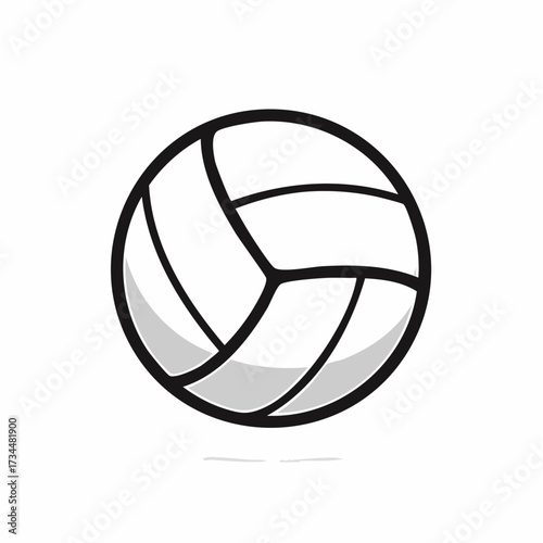 Vector graphic illustration of a volleyball, representing team sports and athletic competition, isolated on a white background, perfect for sports graphics and designs