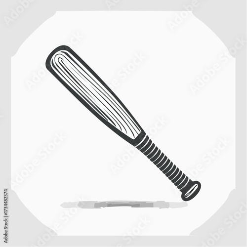 Striking vector illustration of a robust baseball bat, representing the enduring spirit of sport, a potent tool, and a universal flag for athletic passion