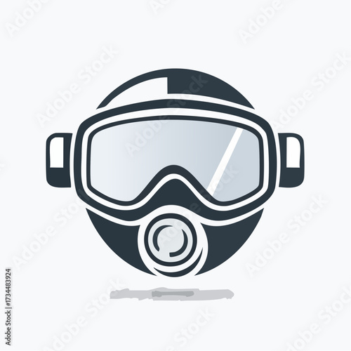 Vector illustration of a diving mask symbol suitable for flags, scuba diving, or underwater-themed designs