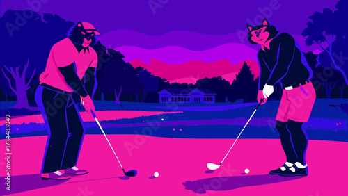 Masterful Bunker Shot Captured in Vibrant Illustration