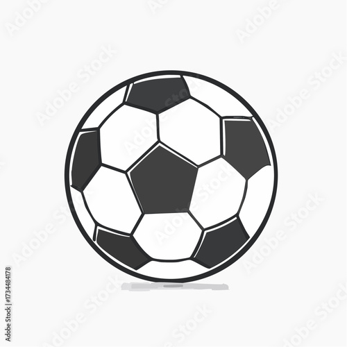 Soccer Ball Illustration with Hexagonal Panels, Vector Graphic, Sports Equipment