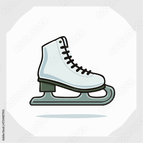 Ice Skate Vector Flat Icon Winter Sport Illustration for Flag Design and More