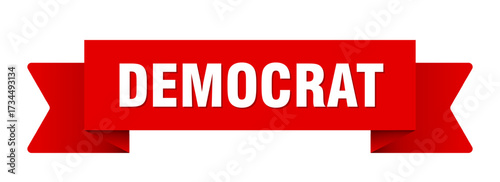 democrat ribbon isolated on transparent background. democrat ribbon
