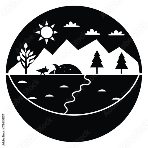ecosystem vector icon on white background