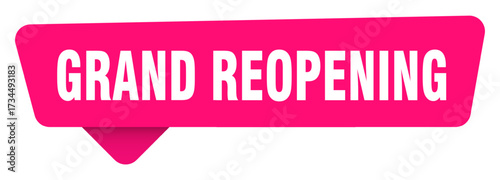 grand reopening magenta sticker isolated on transpatent background. grand reopening sign