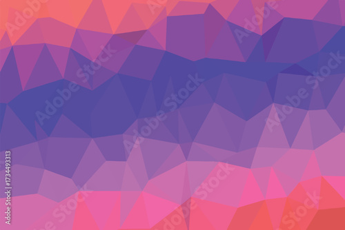 Abstract polygonal gradient background with pink purple and orange hues