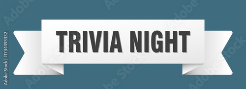 trivia night ribbon isolated on transparent background. trivia night ribbon
