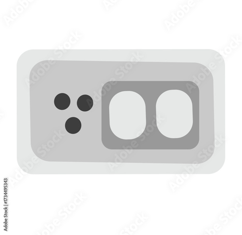 Cute cartoon hand drawn vector electricity switch board clipart.