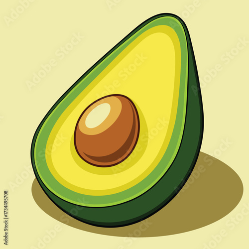 Avocado isolated on white stock Vector illustration