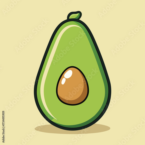 Avocado isolated on white stock Vector illustration