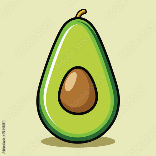 Avocado isolated on white stock Vector illustration