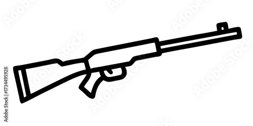 Hand drawn vector illustration of a gun and pistol