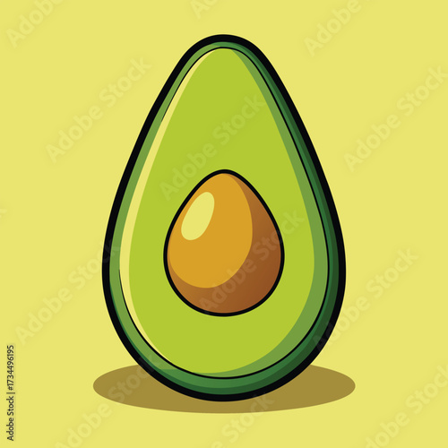 Avocado isolated on white stock Vector illustration