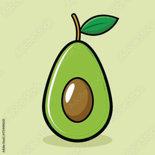 Avocado isolated on white stock Vector illustration