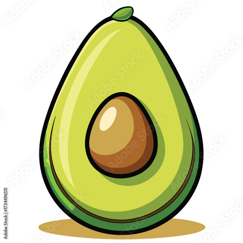 Avocado isolated on white stock Vector illustration