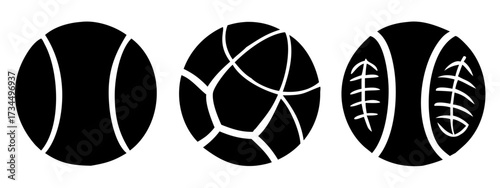A vector illustration set of colorful surf boards and sport balls for a beach game collection