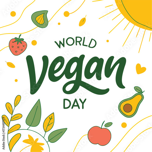 Celebrate Health and Sustainability with a Vibrant World Vegan Day Illustration