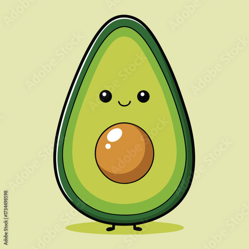 cut avocado on a white background stock illustration