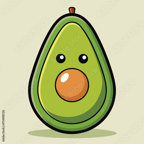 cut avocado on a white background stock illustration
