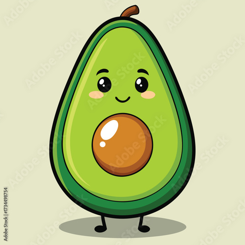 cut avocado on a white background stock illustration
