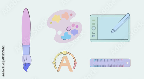 Art Palette and Creative Tools Vector