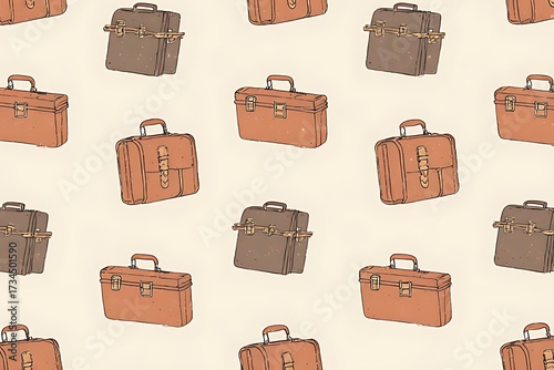 seamless pattern with leather bag