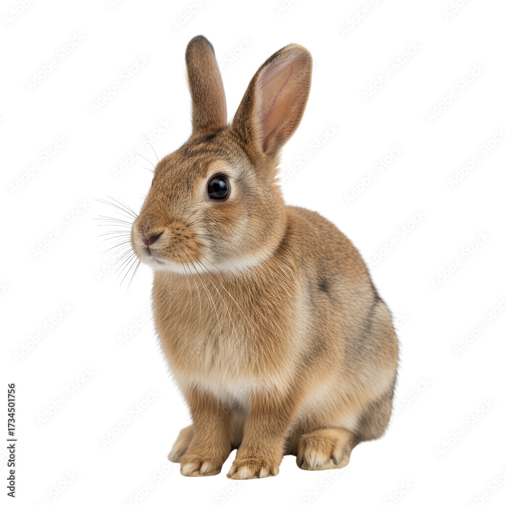 Obraz premium A captivating close-up of a charming brown rabbit with an isolated transparent background