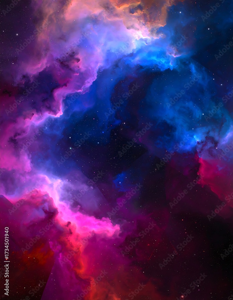 Obraz premium Vibrant nebula swirling with cosmic colors
