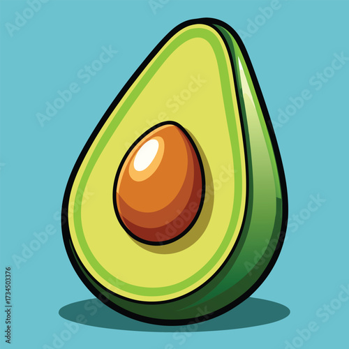 Avocado isolated on white stock Vector illustration