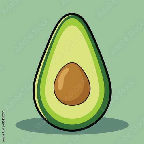 Avocado isolated on white stock Vector illustration