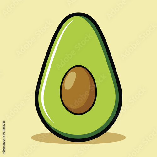 Avocado isolated on white stock Vector illustration