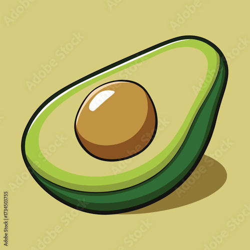 Avocado isolated on white stock Vector illustration