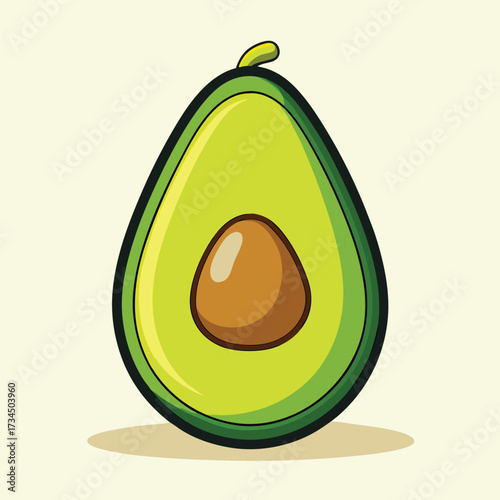 Avocado isolated on white stock Vector illustration