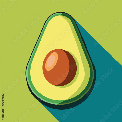 Avocado isolated on white stock Vector illustration