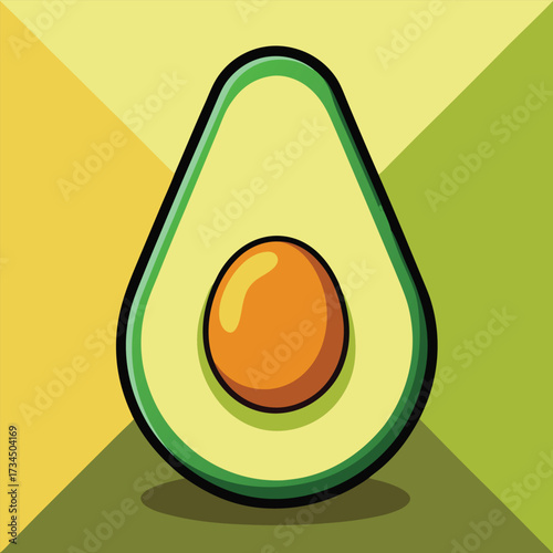 Avocado isolated on white stock Vector illustration