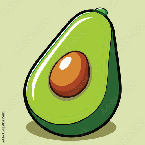 Avocado isolated on white stock Vector illustration