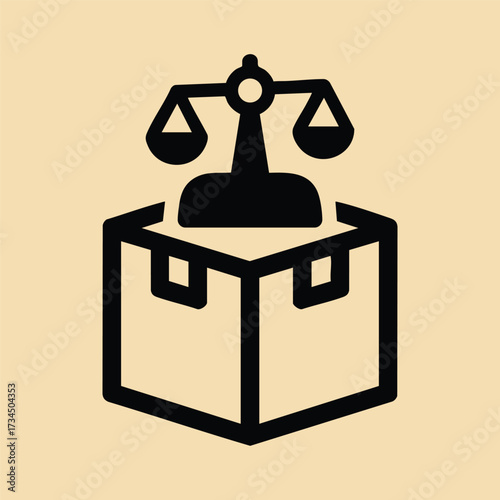 Legal Scale and Gavel Inside a Box Representing Justice and Law Enforcement Concepts