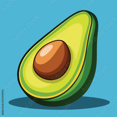 Avocado isolated on white stock Vector illustration